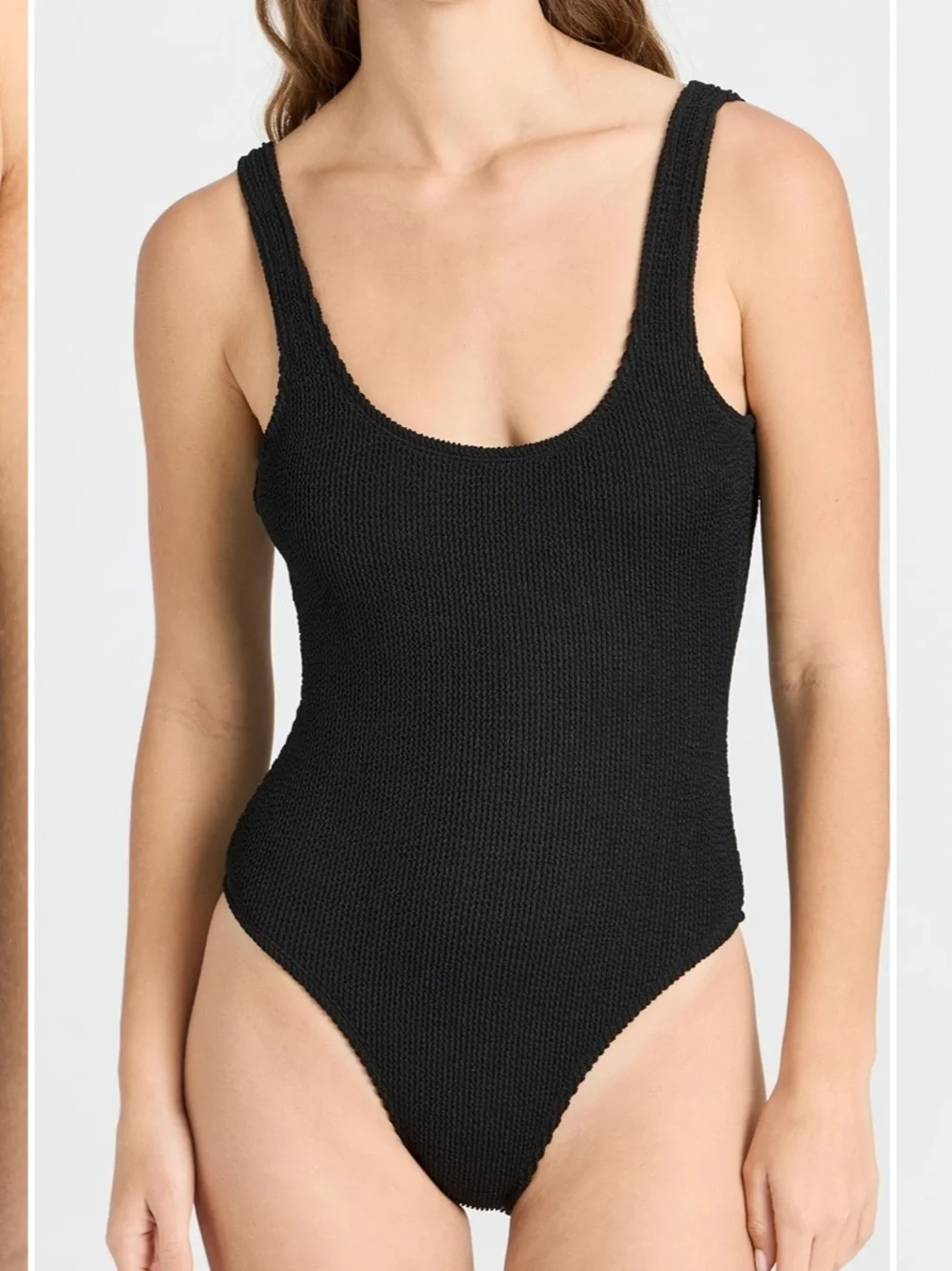Good American Always Fits Black Textured One-Piece Swimsuit S/M New
